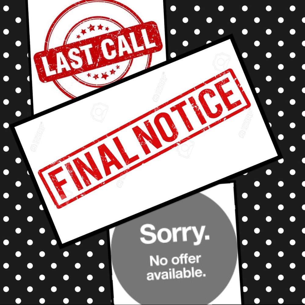 THE FOLLOWING ITEMS ARE FINAL FIRM UNLESS BUNDLED